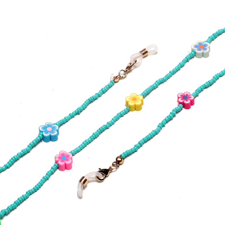 Decorative Flower Beaded Eyewear Chain Bowlift