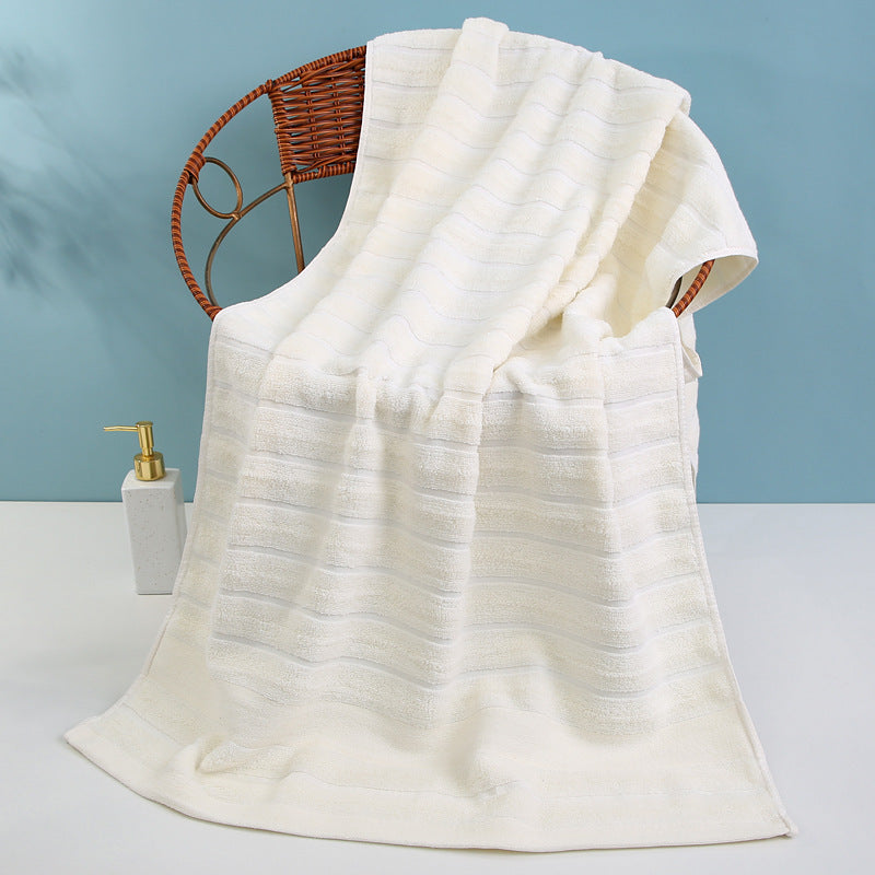 Luxury terry bath towel with elegant striped pattern Bowlift
