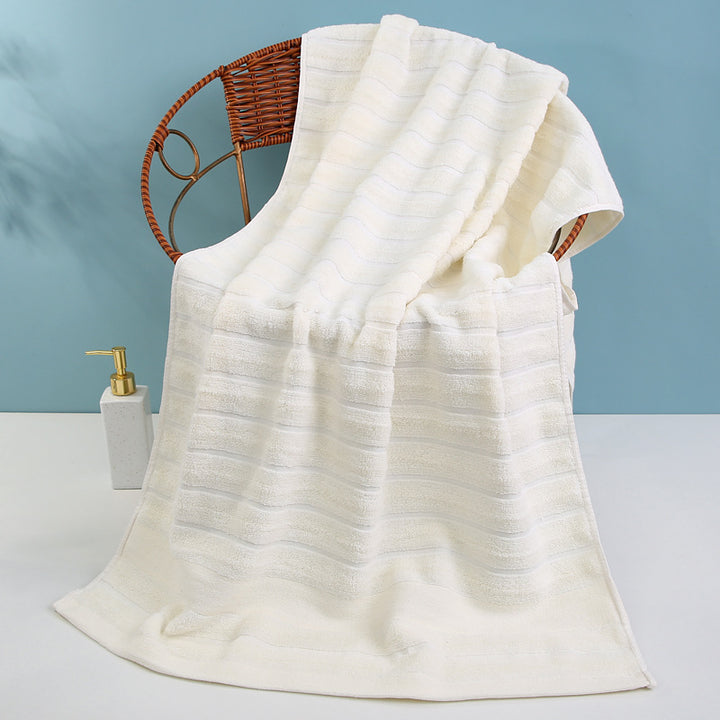 Luxury terry bath towel with elegant striped pattern Bowlift