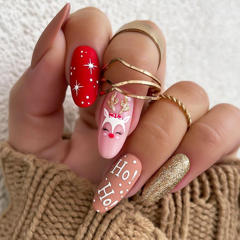 Festive Holiday Press-On Nail Set Bowlift
