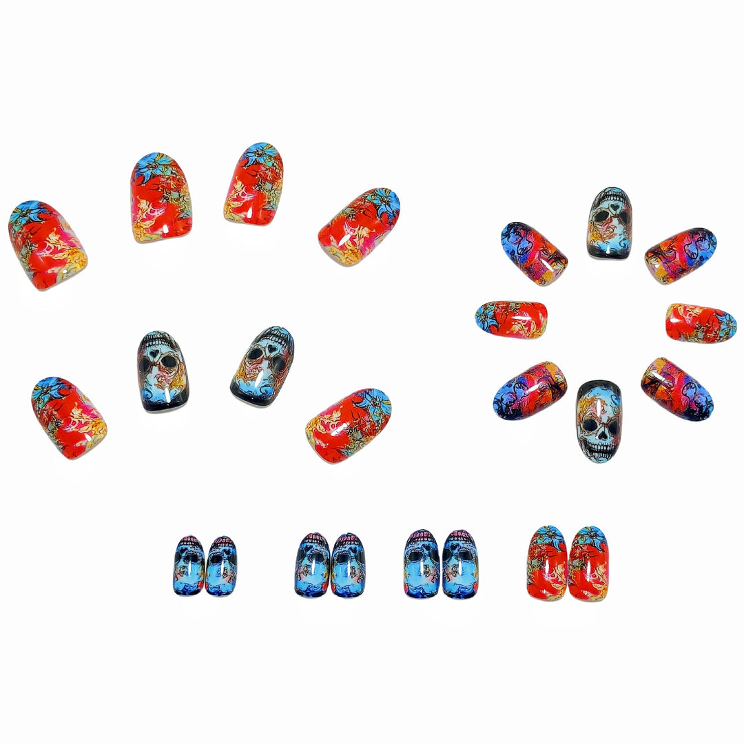 Artificial Nails in Extravagant Skull Design Bowlift
