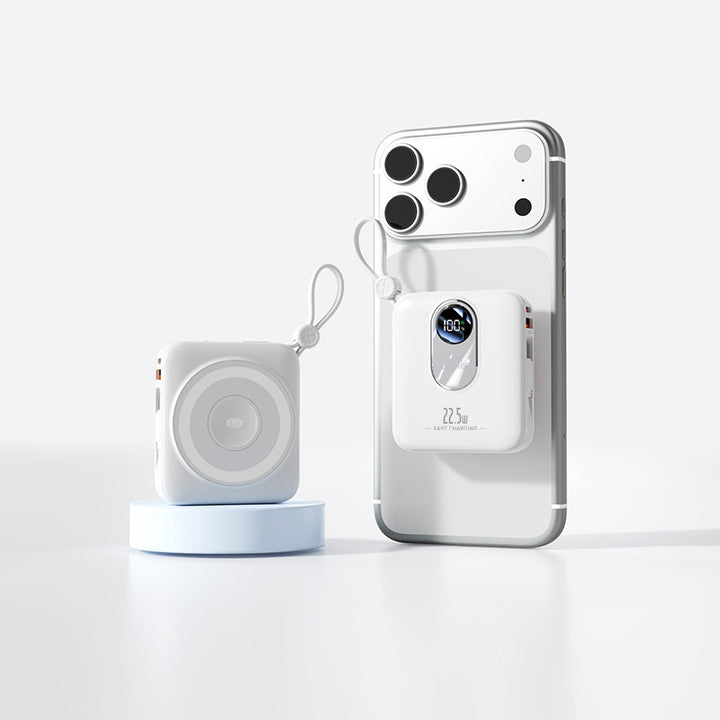 Portable Mini Powerbank with Fast Induction Charging Function and Smart LED Display Bowlift