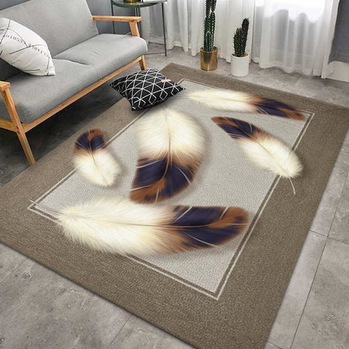 Artistic Feather Pattern Carpet