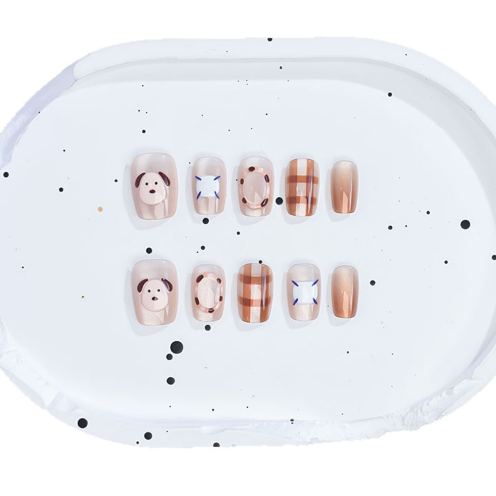 Playful artificial nails with cute animal and pattern accents Bowlift
