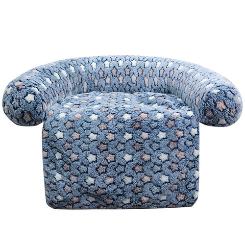Plush Star Patterned  Lounge Chair  Dog Bed