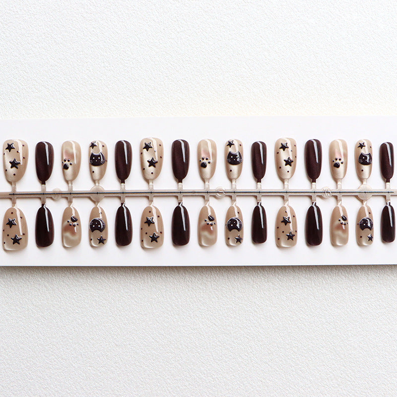 Thematic Artistic Press-On Nail Design Bowlift