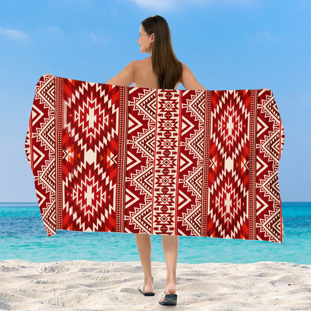 Beach blanket with exclusive geometric tribal design Bowlift