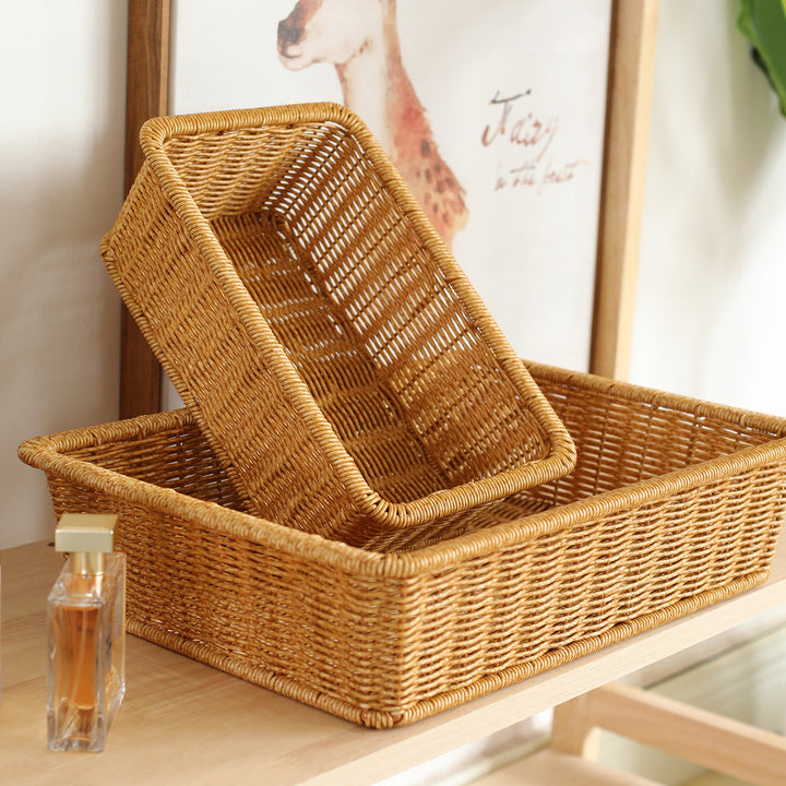 Handwoven Rectangular Storage Basket Bowlift