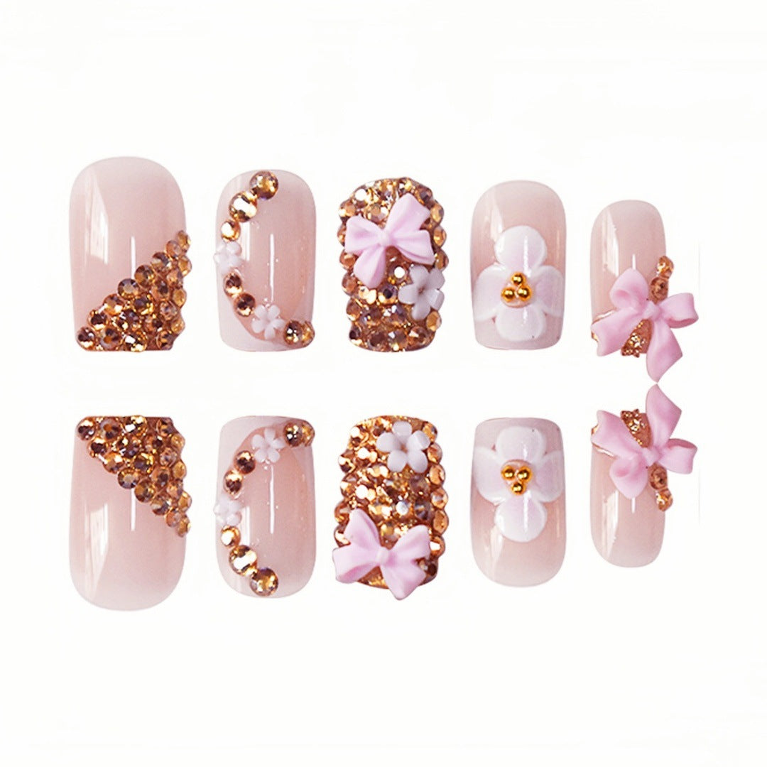 Floral Design Press-On Nails Bowlift