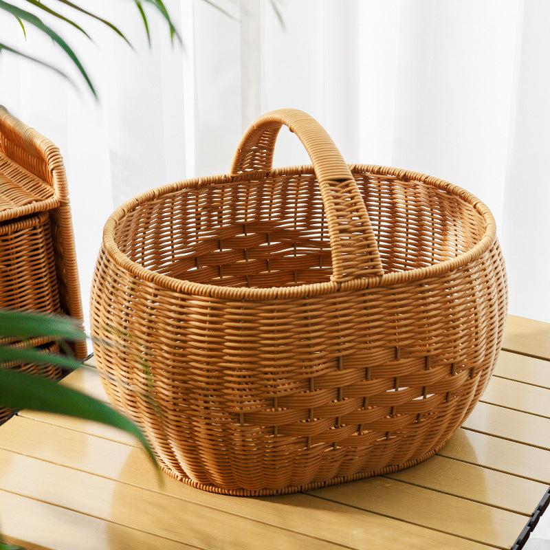 Handwoven Storage Basket with Handle Bowlift