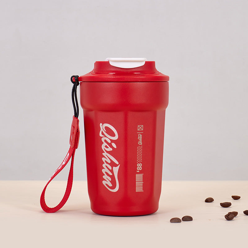 Ladies practical insulated drinking cup with carry strap Bowlift