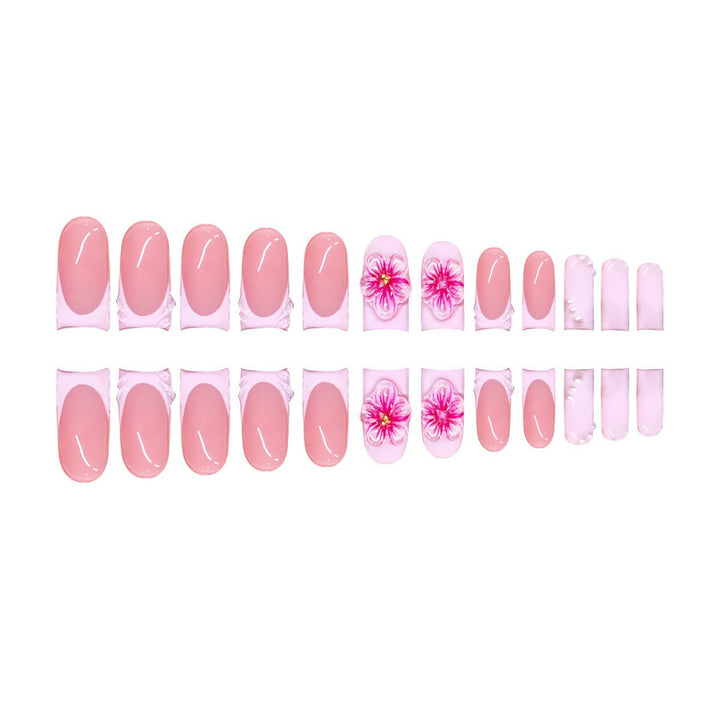 Premium 3D Floral Press-On Nail Art Bowlift