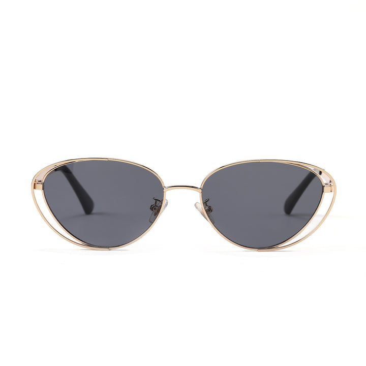 Ladies geometric sunglasses with red lenses and elegant metal frame Bowlift