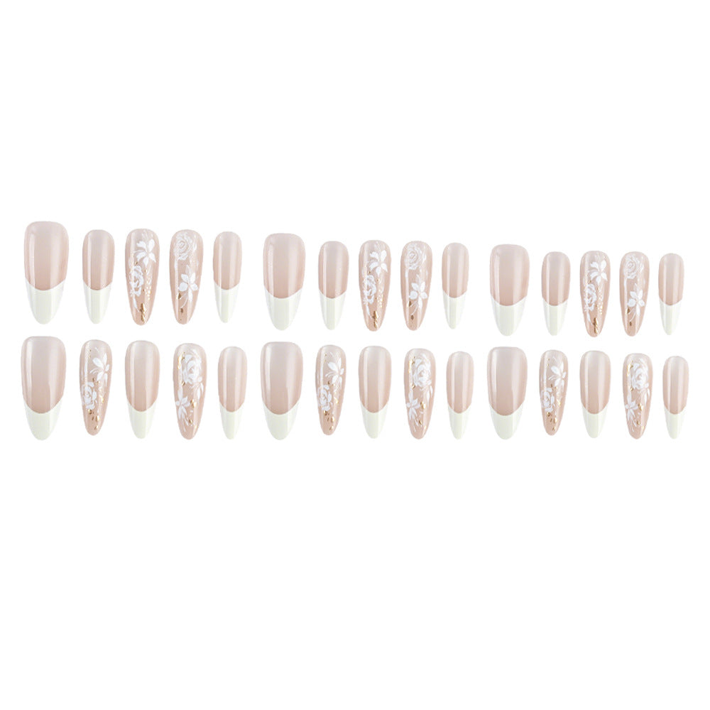Elegant Floral Gel Nail Art Set Bowlift