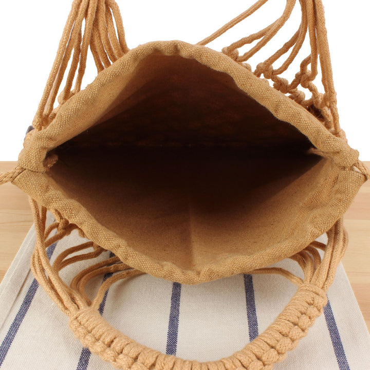 Macrame Tote Bag with Unique Bead Decoration Bowlift