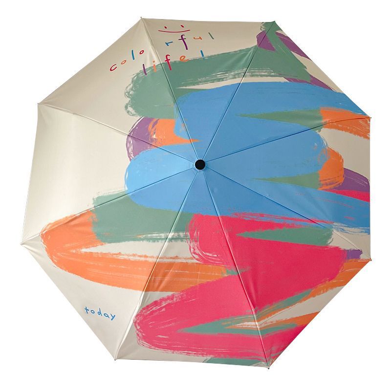 Ladies Automatic Folding Umbrella with Unique Color Play Bowlift
