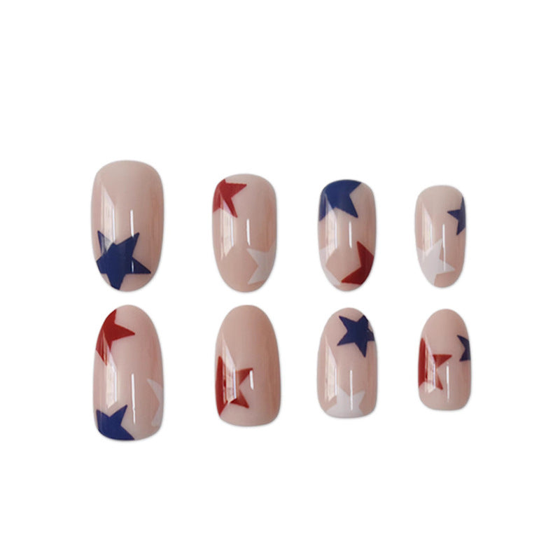Artistic Star-Pattern Press-On Nails Bowlift