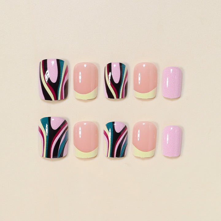Artistic French Tip Nail Design Bowlift