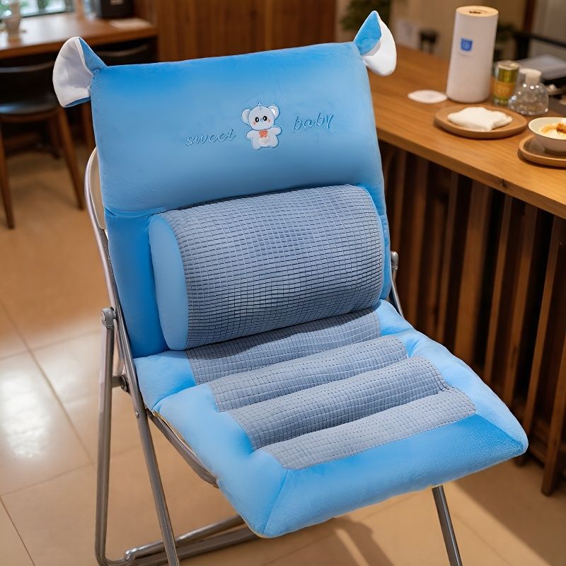 Plush seat cushion with ergonomic back support Bowlift