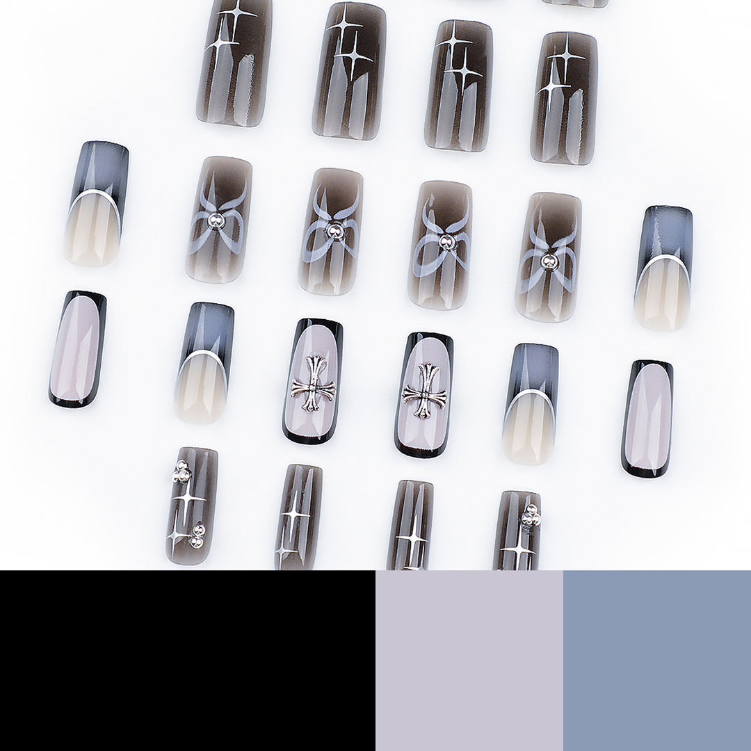 Artful acrylic nails with unique jewelry embellishments Bowlift