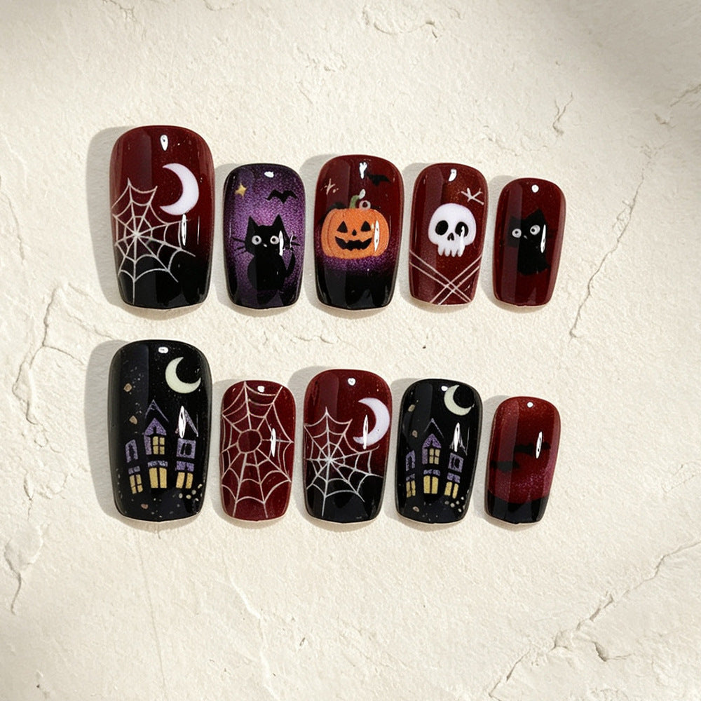 Halloween-Themed Press-On Nail Art Bowlift