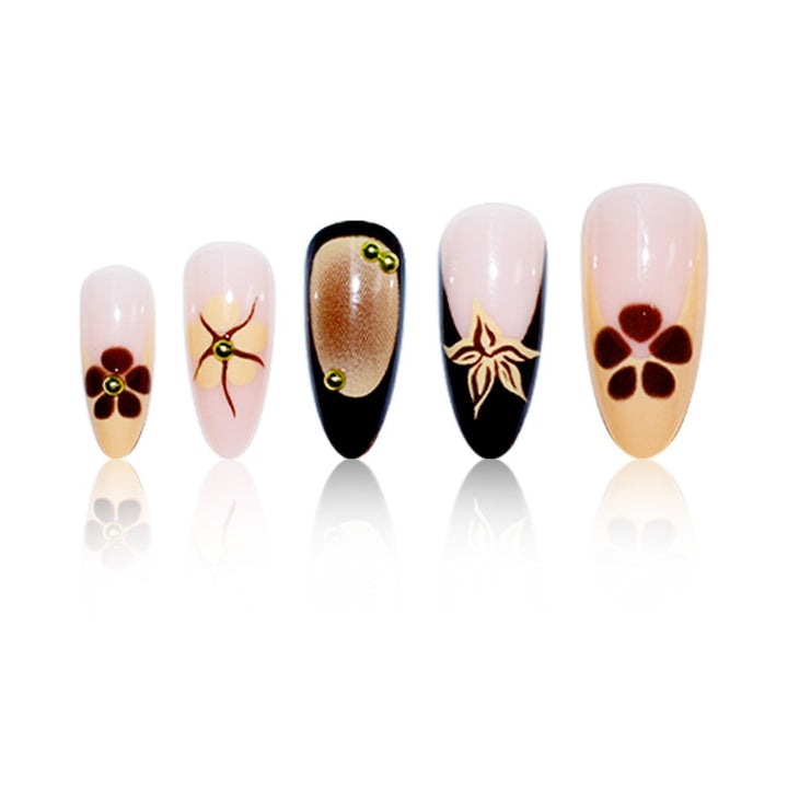 Artistic Floral Press-On Nail Enhancements Bowlift 1787913795
