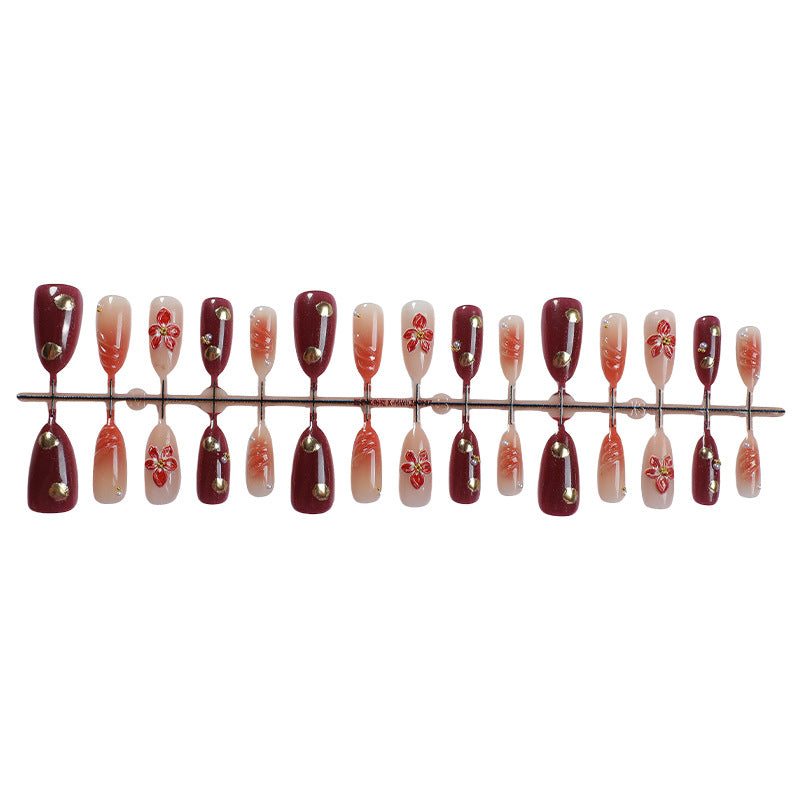 Elegant Floral Press-On Nail Art Set Bowlift 1788496102