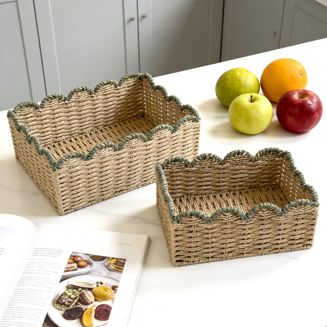 Decorative storage basket with wave edge Bowlift