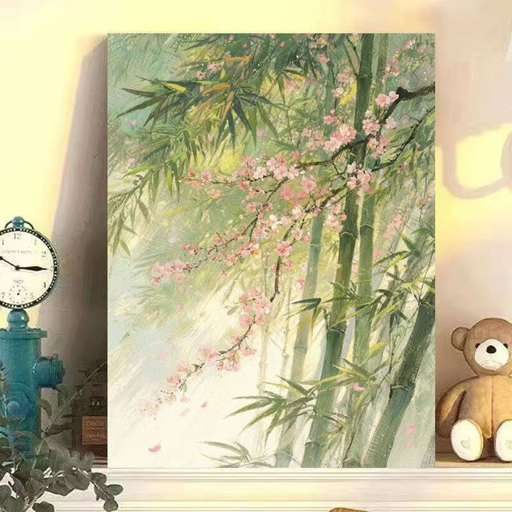 Serene Bamboo and Cherry Blossom Wall Art Bowlift