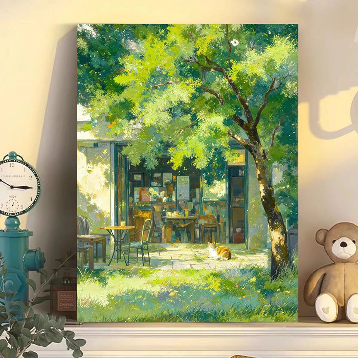 Cozy Café Scene Canvas Artwork Bowlift