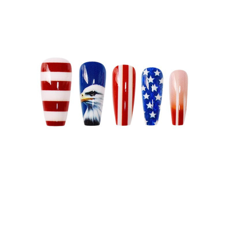 Patriotic Themed Press-On Nail Art Bowlift