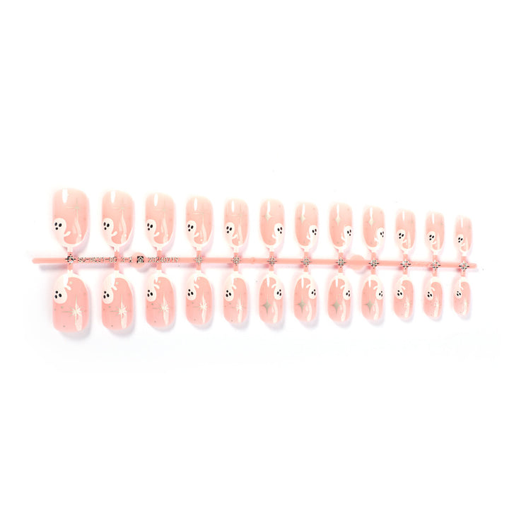 Whimsical Press-On Nail Art Set with Ghost Designs Bowlift