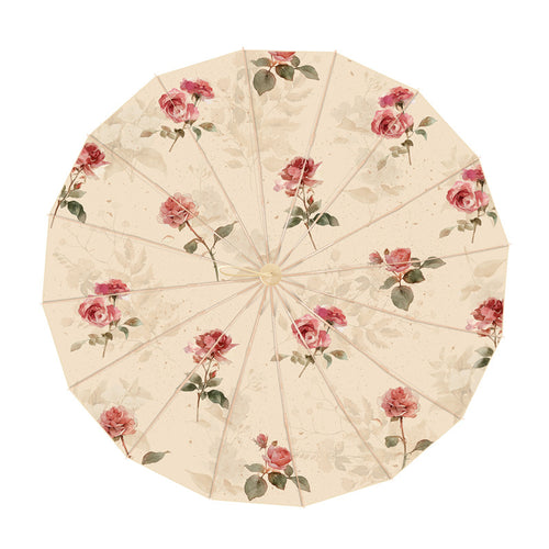Ladies elegant folding parasol with floral design and handy carrying case Bowlift