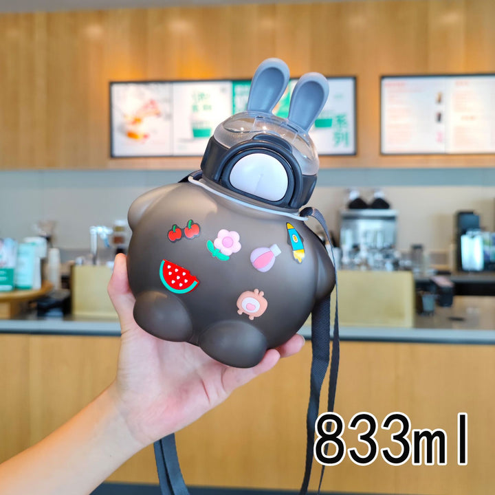 Women's creative drinking bottle with animal ears and colorful stickers Bowlift