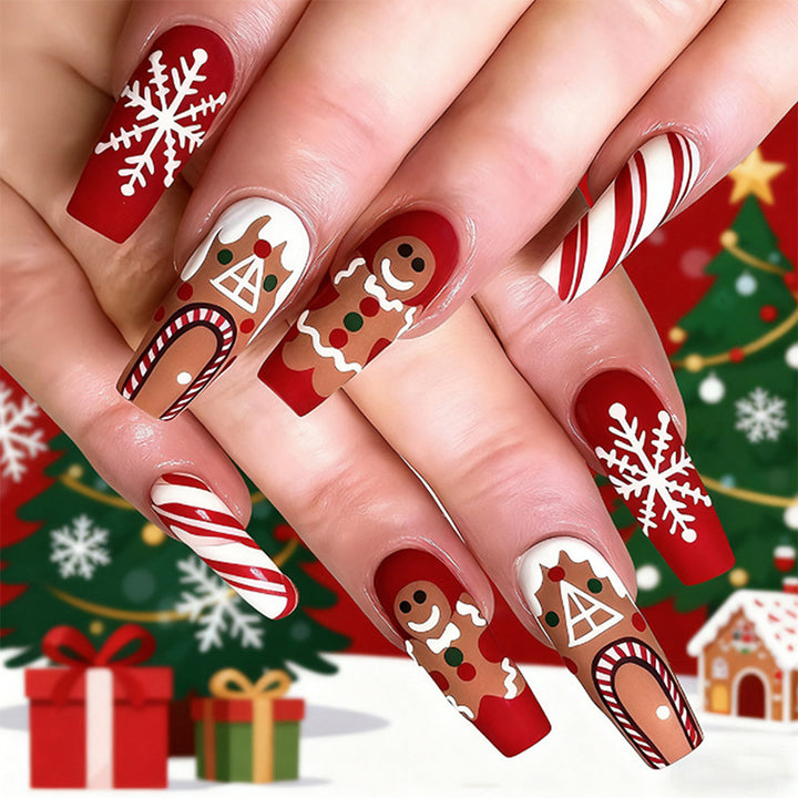 Festive artificial nails with winter motifs Bowlift