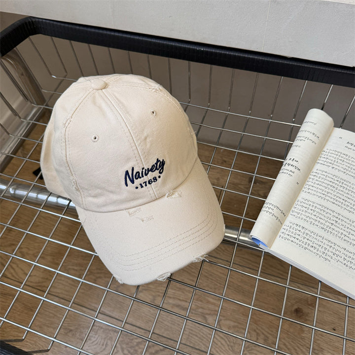 Men's Distressed Cotton Baseball Hat Bowlift