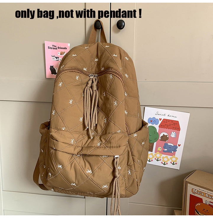 Quilted Casual School Backpack Bowlift
