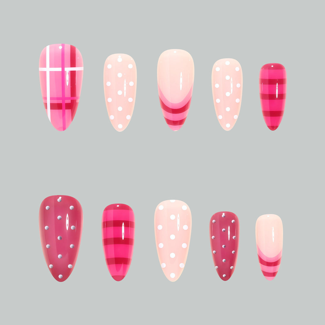 Artistic Glossy Stiletto Press-On Nail Set Bowlift