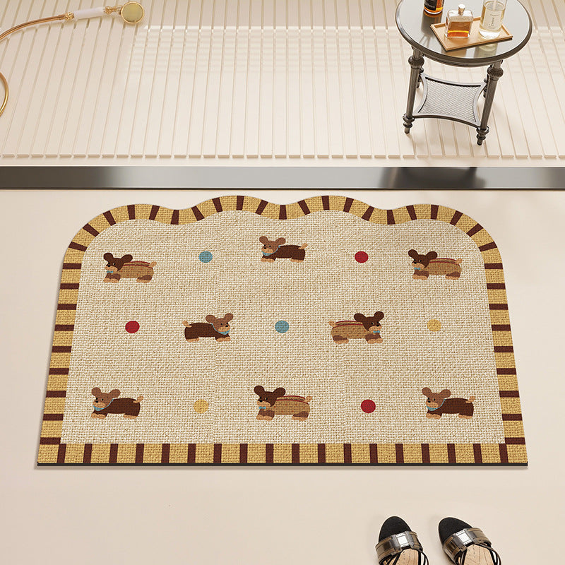 Playful Animal-Themed Kitchen Mat Bowlift