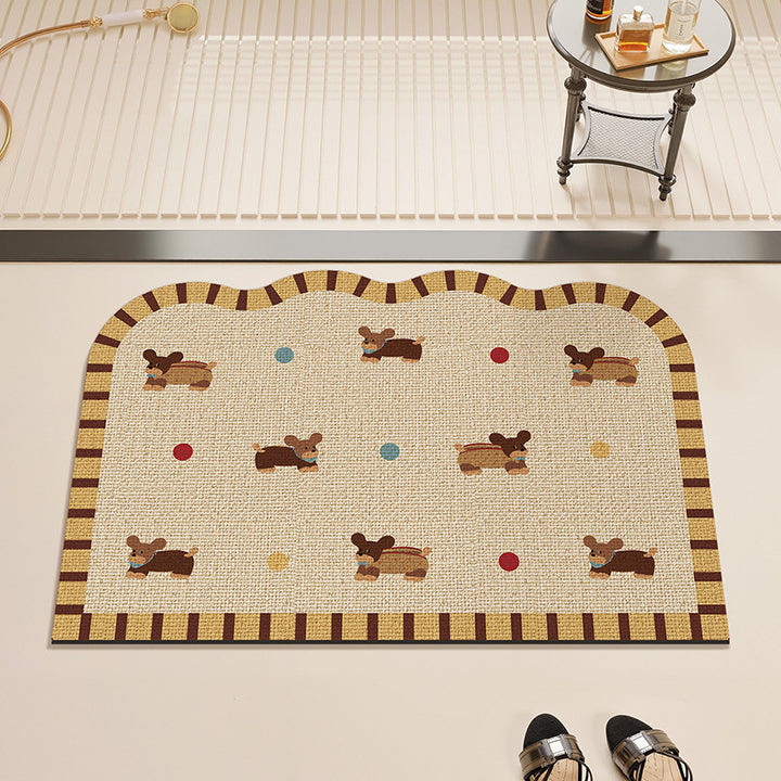 Playful Animal-Themed Kitchen Mat Bowlift