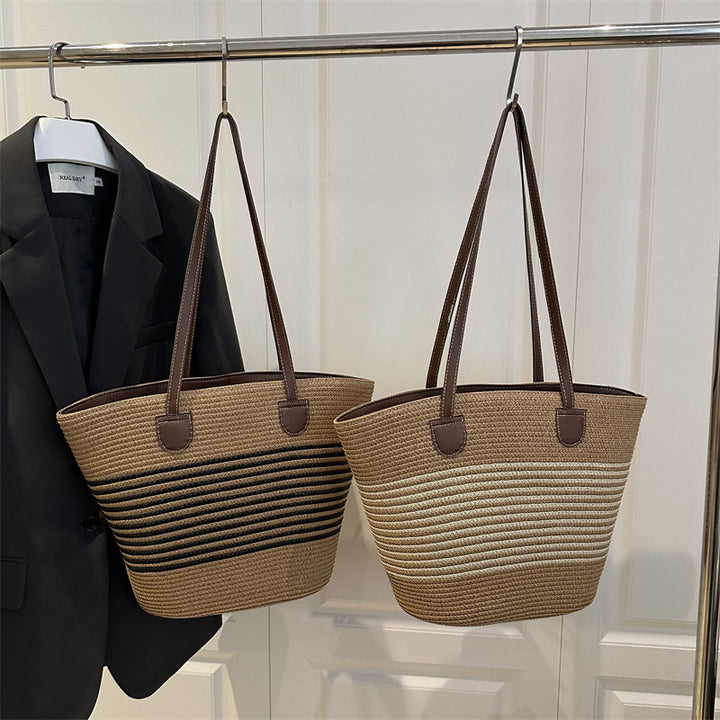 Stylish Straw Beach Tote Bag Bowlift