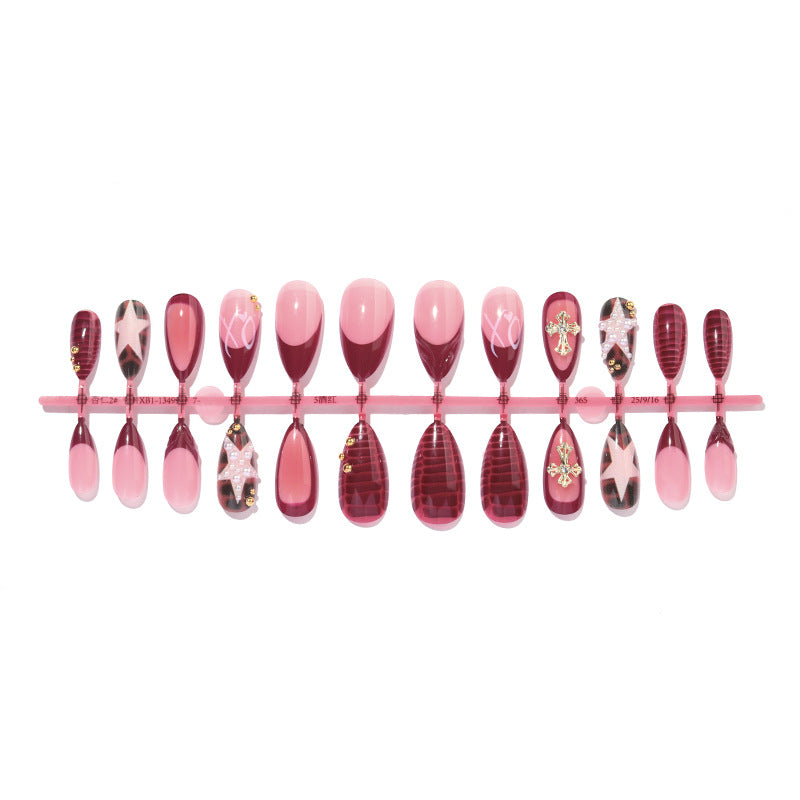 Premium Decorative Press-On Nail Set with Glamorous Accents Bowlift