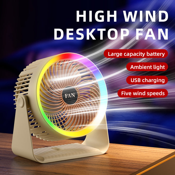 Unisex USB Rechargeable Multifunctional Desk Fan Bowlift