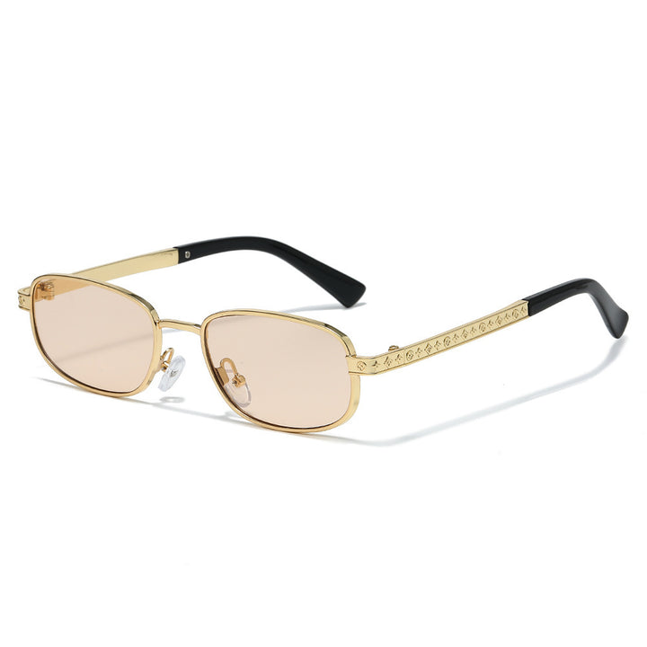 Stylish Rectangle Frame Sunglasses with Nose Pads Bowlift