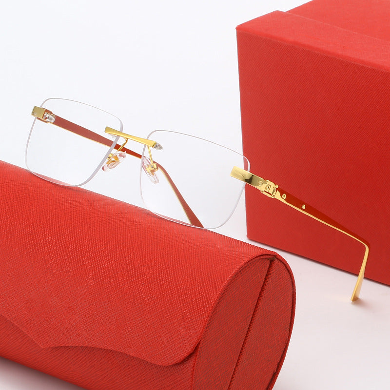 Women's fashionable half-rim glasses with elegant metal frame Bowlift