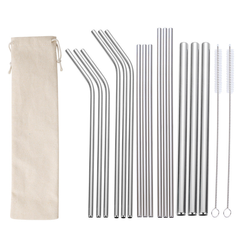 Stainless Steel Straw Set with Cleaning Brushes Bowlift