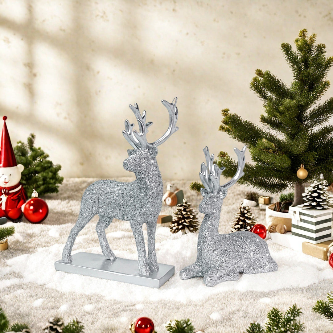 Glittering Reindeer Decorative Figure Bowlift