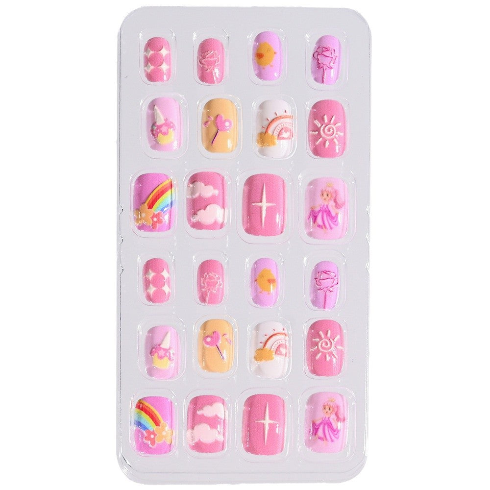 Children's Themed Decorative Press-On Nail Set Bowlift