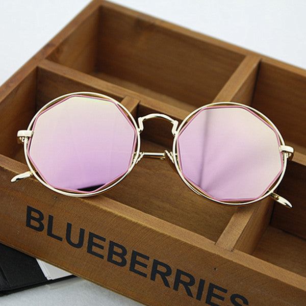 Women's Fashion Octagonal Sunglasses with Mirrored Lenses Bowlift