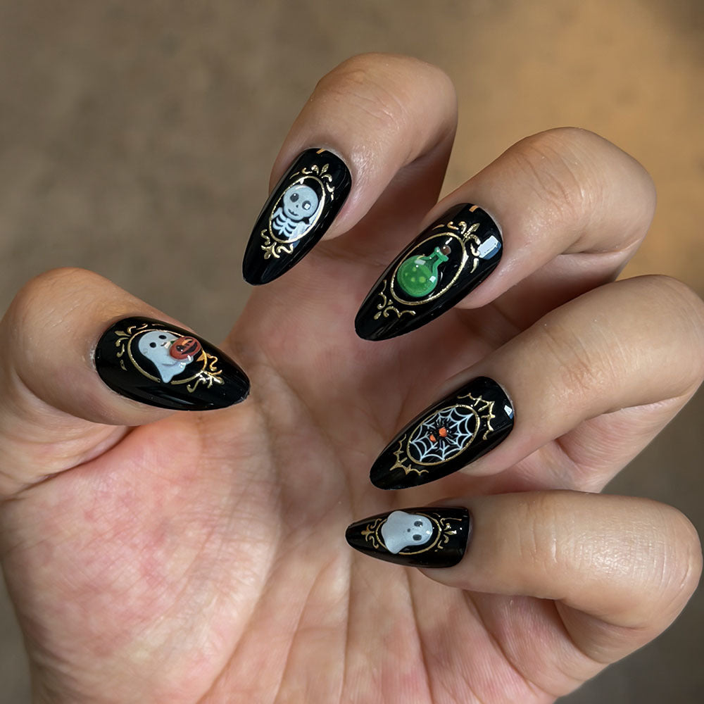 Decorative Themed Press-On Nail Set Bowlift